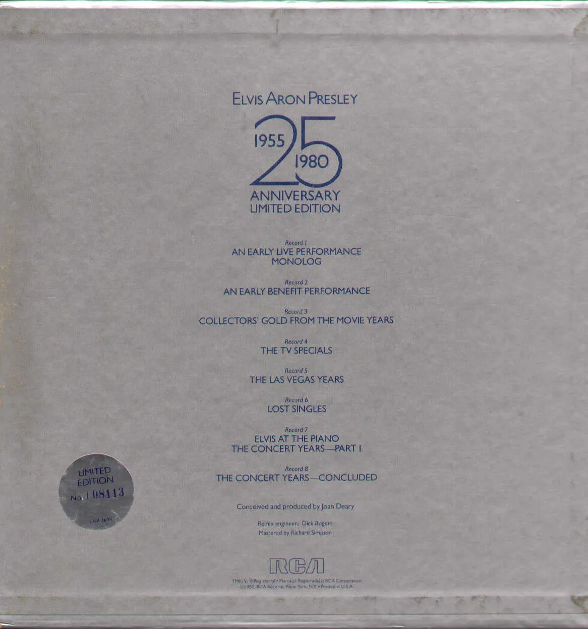 Elvis Aron Presley 25Th Anniversary 1955-1980 Lim.Ed.